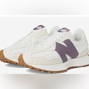 New Balance Women's Cream and Purple Sneakers